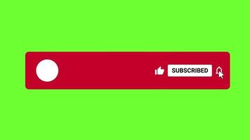 Subscribe Button green screen background. Chroma key V3 video