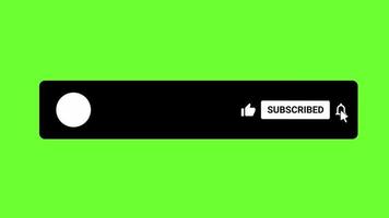 Subscribe Button green screen background. Chroma key V2 video
