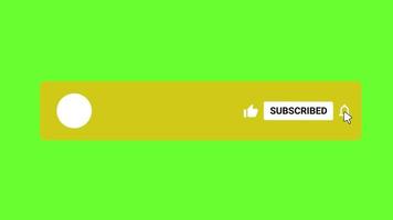 Subscribe Button green screen background. Chroma key V9 video