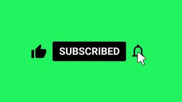 Subscribe Button green screen background. Chroma key V28 video