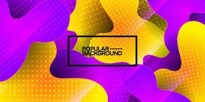 Yellow and purple colorful liquid fluid abstract background with gradient dot color combination. soft color and overlay lines on background. Eps10 vector