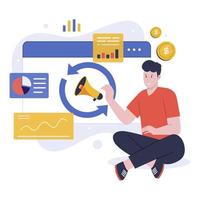 Flat design of remarketing strategy vector