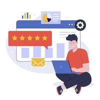 Flat design of reputation marketing strategy vector