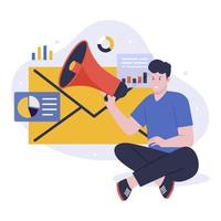 plano diseño de correo electrónico márketing estrategia vector