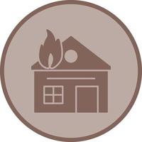 Unique House on Fire Vector Icon
