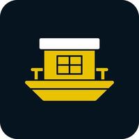 Houseboat Vector Icon Design