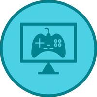 icono de vector de juegos en línea único