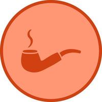 Unique Lit Smoking Pipe Vector Icon