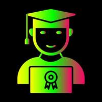 Unique Student Holding Degree Vector Icon