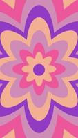 Y2K retro Nostalgia groovy flower animated vertical video . High quality FullHD footage