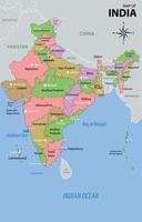 mapa de India y rodeando fronteras vector