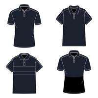 conjunto de camiseta polo contorno Bosquejo vector