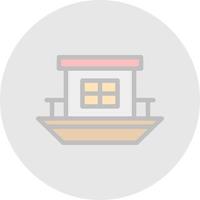 Houseboat Vector Icon Design