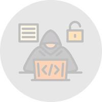 diseño de icono de vector de hacker de código