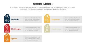 score business assessment infographic with long rectangle box grey background concept for slide presentation template vector