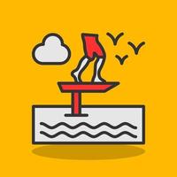 Sit Down Hydrofoiling Vector Icon Design