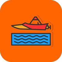 Jet Sprint Boat Racing Vector Icon Design