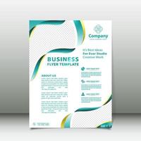 Light blue and gold business flyer template on white background vector