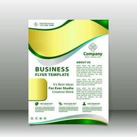 Green and gold Business Flyer Template on white background vector