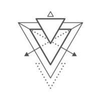 Geometric boho tattoo, hipster line ornament vector