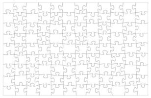 Blank jigsaw puzzle grid, game or quiz template vector