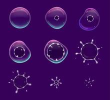 Animated bubble burst, game sprite animation vector