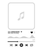 Phone music player, online radio simple interface vector