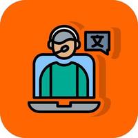 Online Language Teacher Vector Icon Design