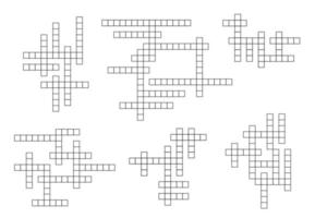 Crossword game grid, vector puzzle constructor