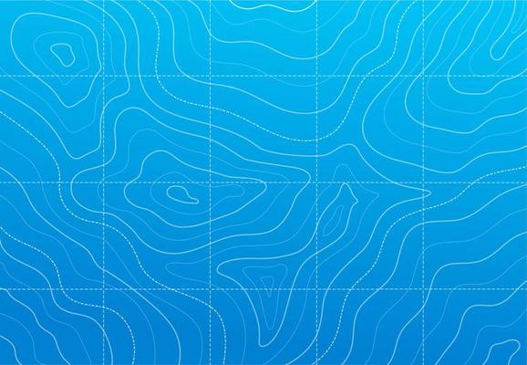 Ocean or sea line contour, topographic terrain map