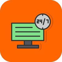 24 7 Monitoring Vector Icon Design