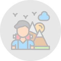 Hiking Vector Icon Design