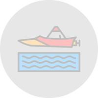 Jet Sprint Boat Racing Vector Icon Design