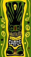 Tribal ethnic mask design. Mexican, indian, maya mask. Coffee lettering vector