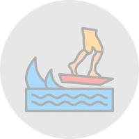 diseño de icono de vector de skurfing