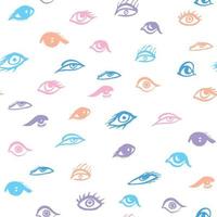 Seamless colorful pattern with different eyes vector