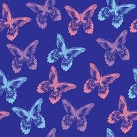 eamless pattern with hand drawn detailed butterflies. Print. Cloth design, wallpaper vector