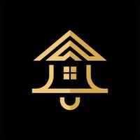 Home bell luxury line modern creative logo vector