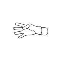 Number 4 hand doctor gesture illustration design vector