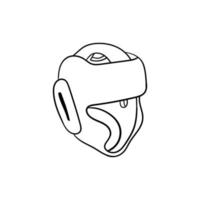 Helmet guard boxing line simple design vector