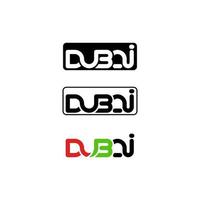 Initial dubai text collection illustration design vector