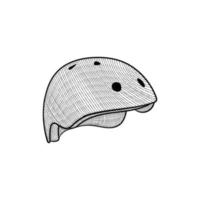 Helmet sport line art illustration design vector