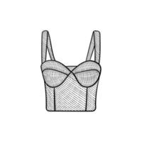 Woman corset beauty lingerie line art design vector