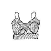 hembra parte superior bikini Clásico Arte ilustración diseño vector