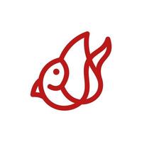 pescado fuego nadando sencillo línea creativo logo diseño vector