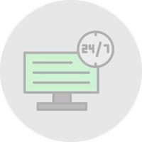 24 7 Monitoring Vector Icon Design