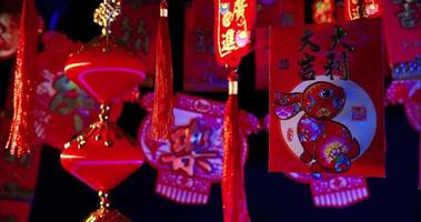 Chinese Decoration Against a Dark Background For Celebrating New Year video