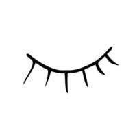 Sketch closed eye with eyelashes. Drawn by hand. Vector illustration.