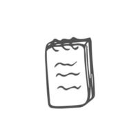 Sketch of notebook. Vector illustration with hand drawn leaf of notebook. Clip art.