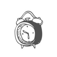 Doodle style retro alarm clock illustration in vector format suitable for web, print, or advertising use.